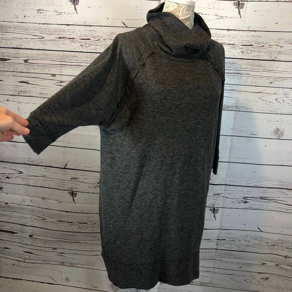 Anthropology ANAMA turtleneck gray high low sweater dress size large - Picture 4 of 12